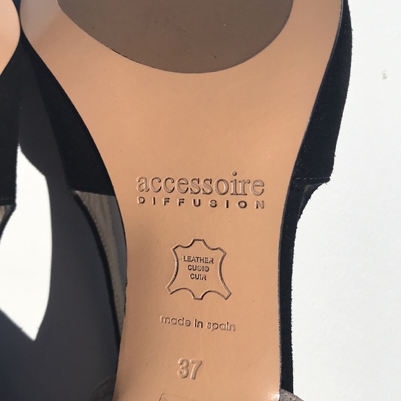 Accessoire Diffusion Suede Black and Grey Pumps - Picture 6 of 7